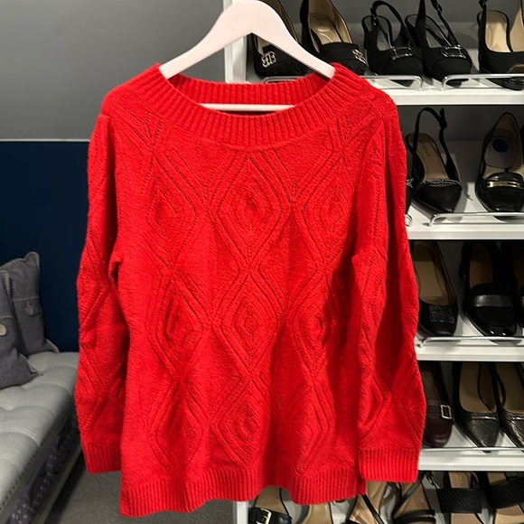 Talbots Red Tunic Length Sweater - Picture 1 of 7